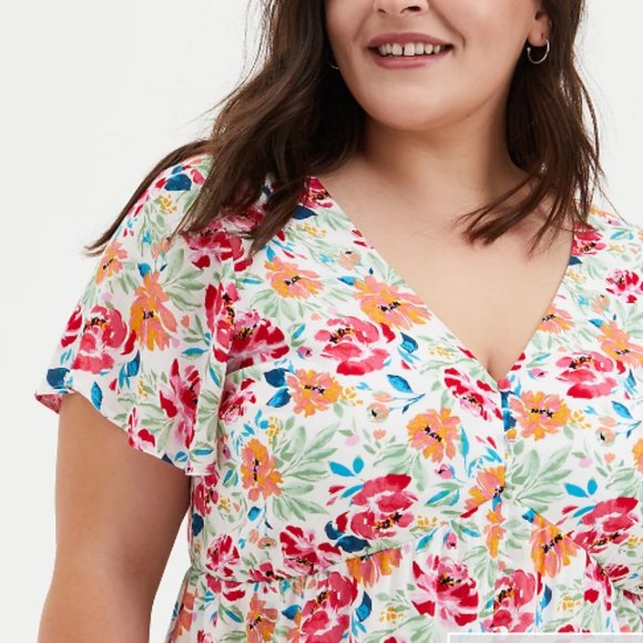 Torrid Colorful Floral High Low Dress - Picture 3 of 6